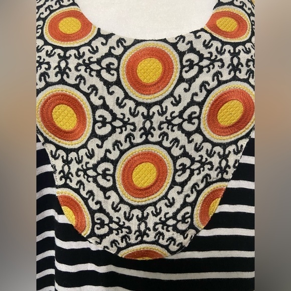 Anthropologie THML women's M Ariella stripe tank with heavy embroidery EUC - Picture 6 of 9